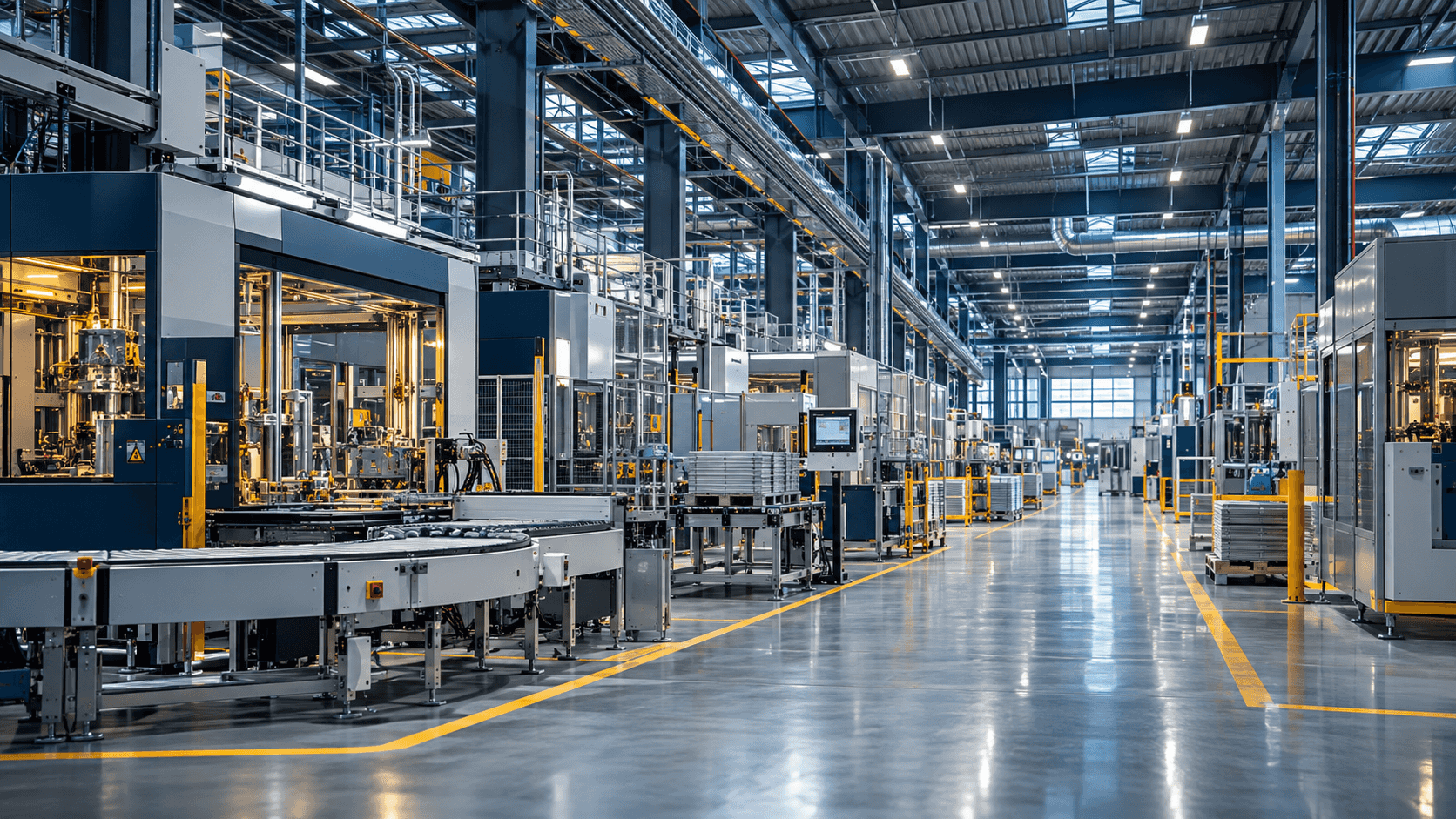 Industrial plant with production line